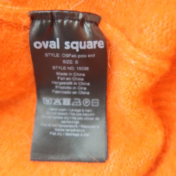 Oval Square Fab Polo Knit Sweater Mandarin Orange Alpaca Wool S - Picture 7 of 8